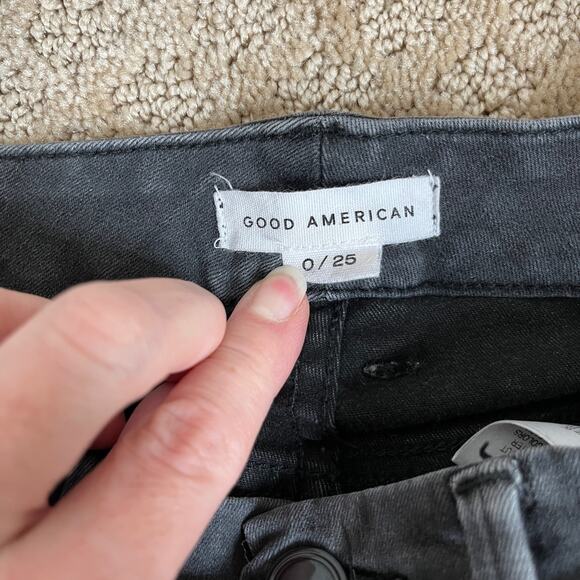 Good American Black Good Legs Crop High Waist Skinny Jeans 0/25 - Picture 6 of 7